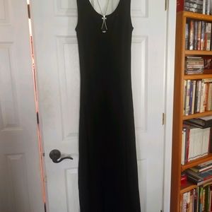 Maxi dress black stretch tank